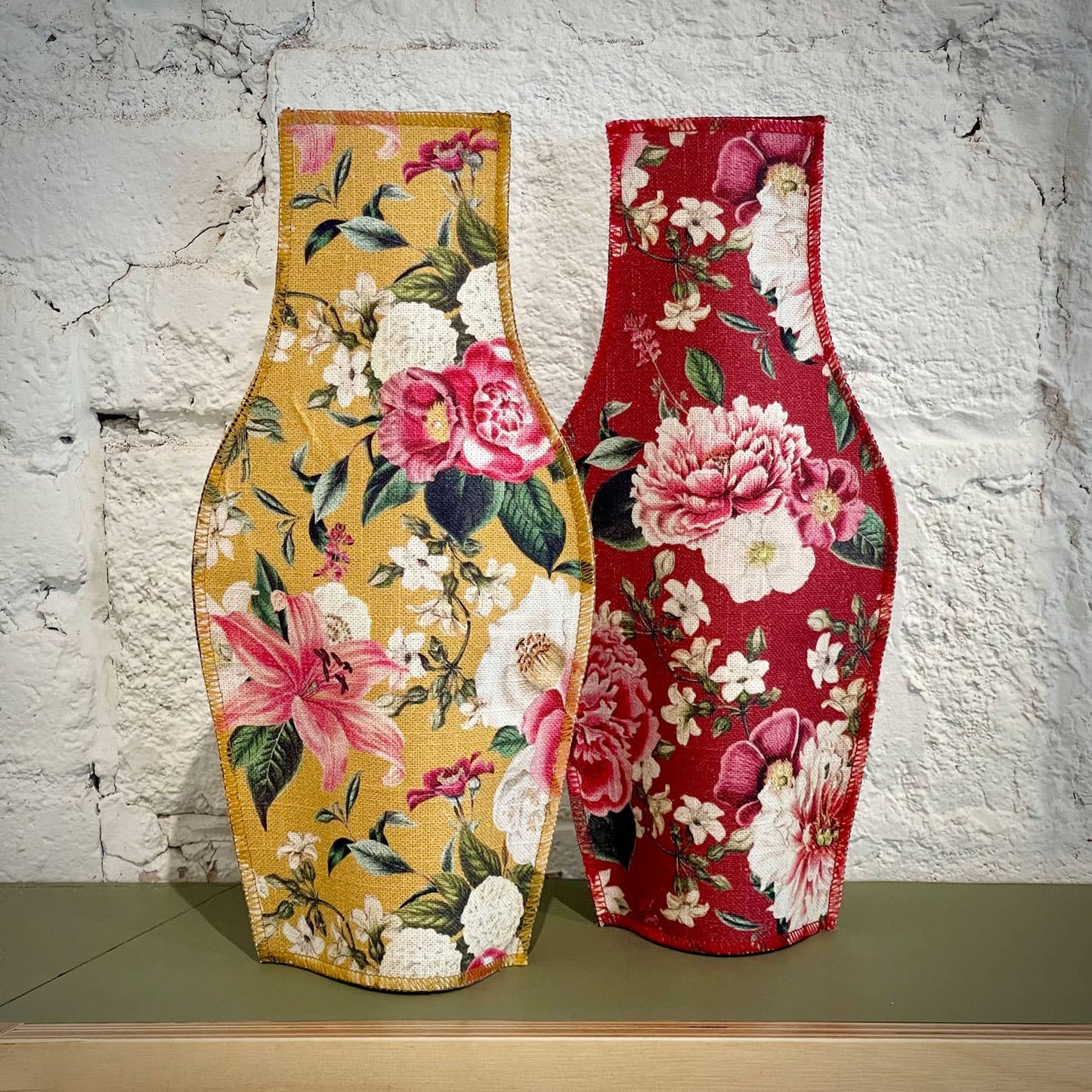 Vintage Garden Ocker-Stoffvase