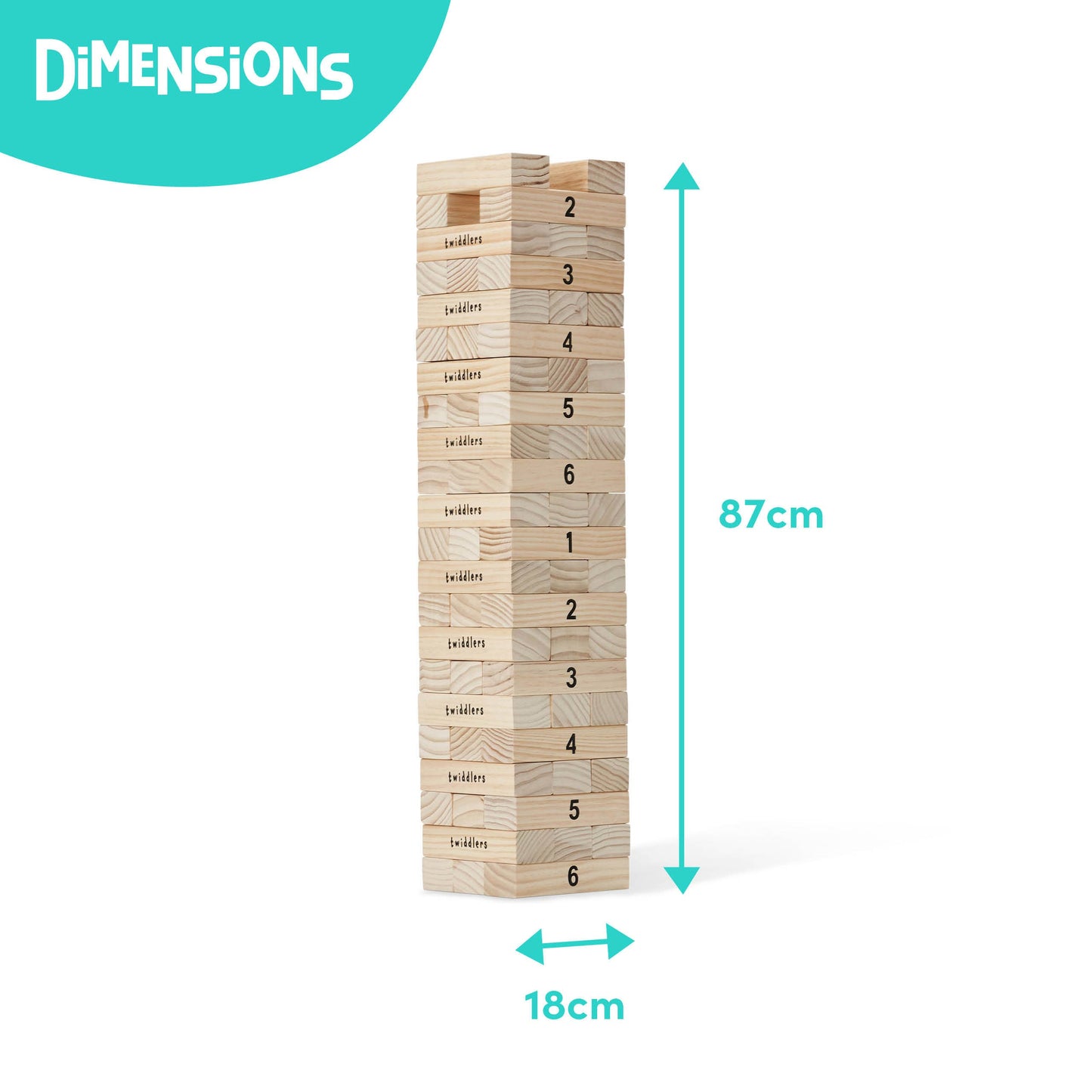 Giant Tumble Tower Garden Rasenspiel mit 64 Blöcken
