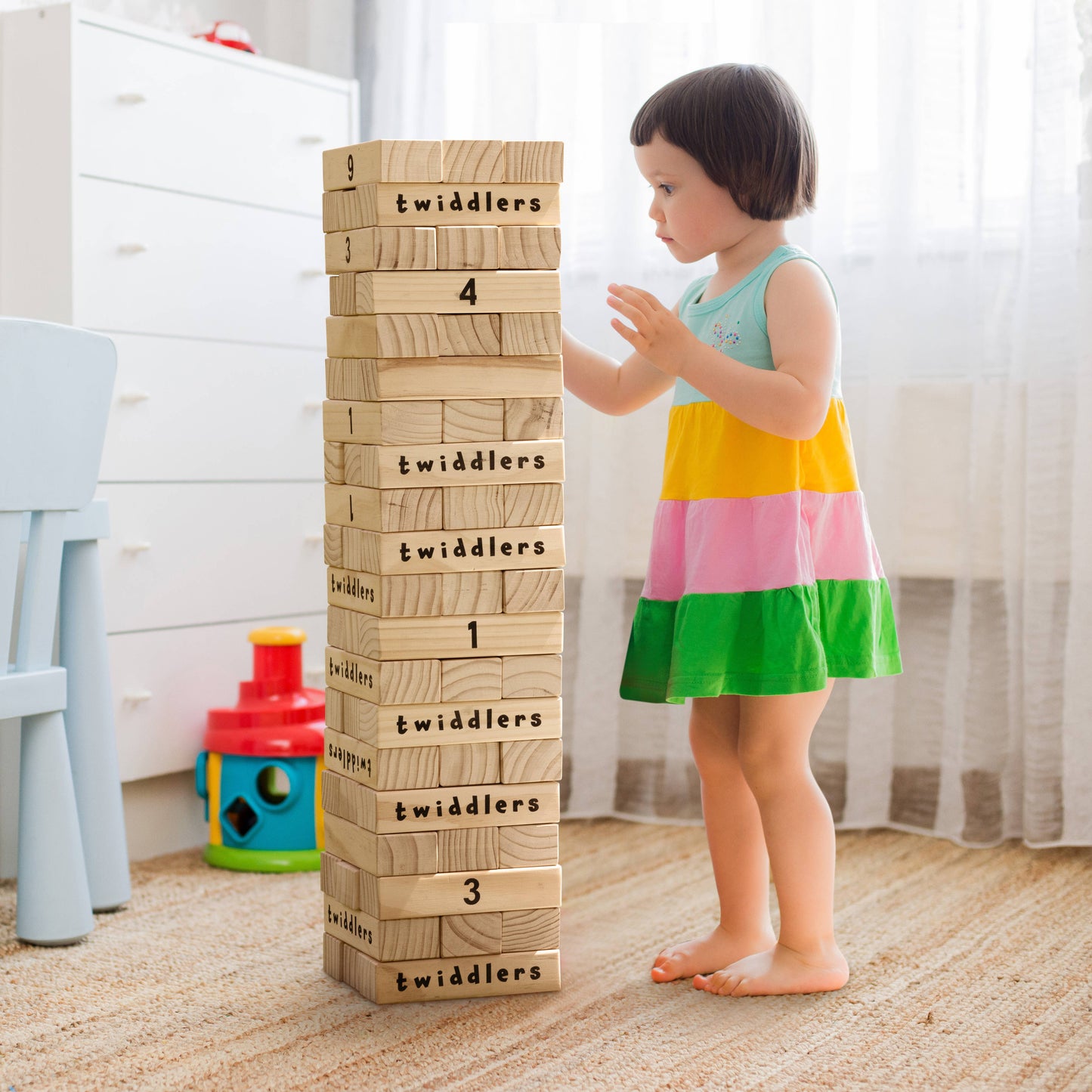 Giant Tumble Tower Garden Rasenspiel mit 64 Blöcken