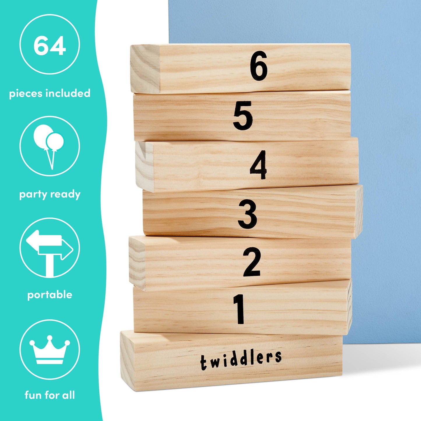Giant Tumble Tower Garden Rasenspiel mit 64 Blöcken