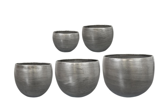 Blumentöpfe 5er Set - Silber