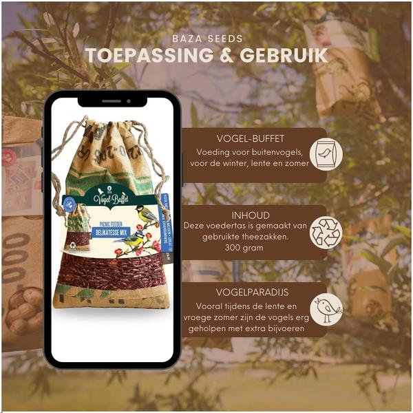 Vogelbuffet - Vogelfutter Picknickmischung 4er Set - 4x 300 gr / Bird-Buffet - Bird Food Picnic-Mix