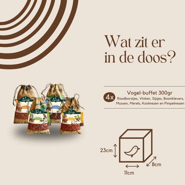 Vogelbuffet - Vogelfutter Picknickmischung 4er Set - 4x 300 gr / Bird-Buffet - Bird Food Picnic-Mix